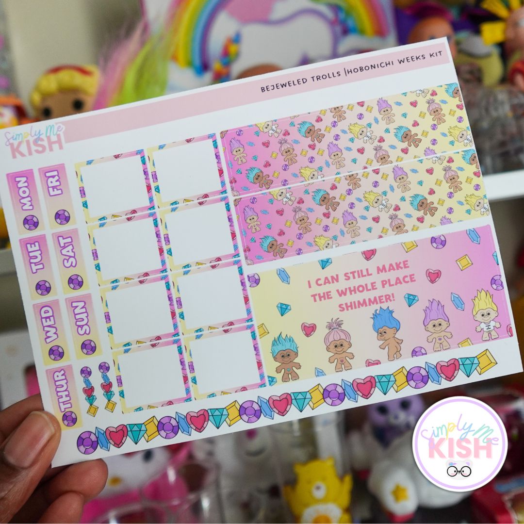 Bejeweled Trolls | Hobonichi Weeks | Planner Kit