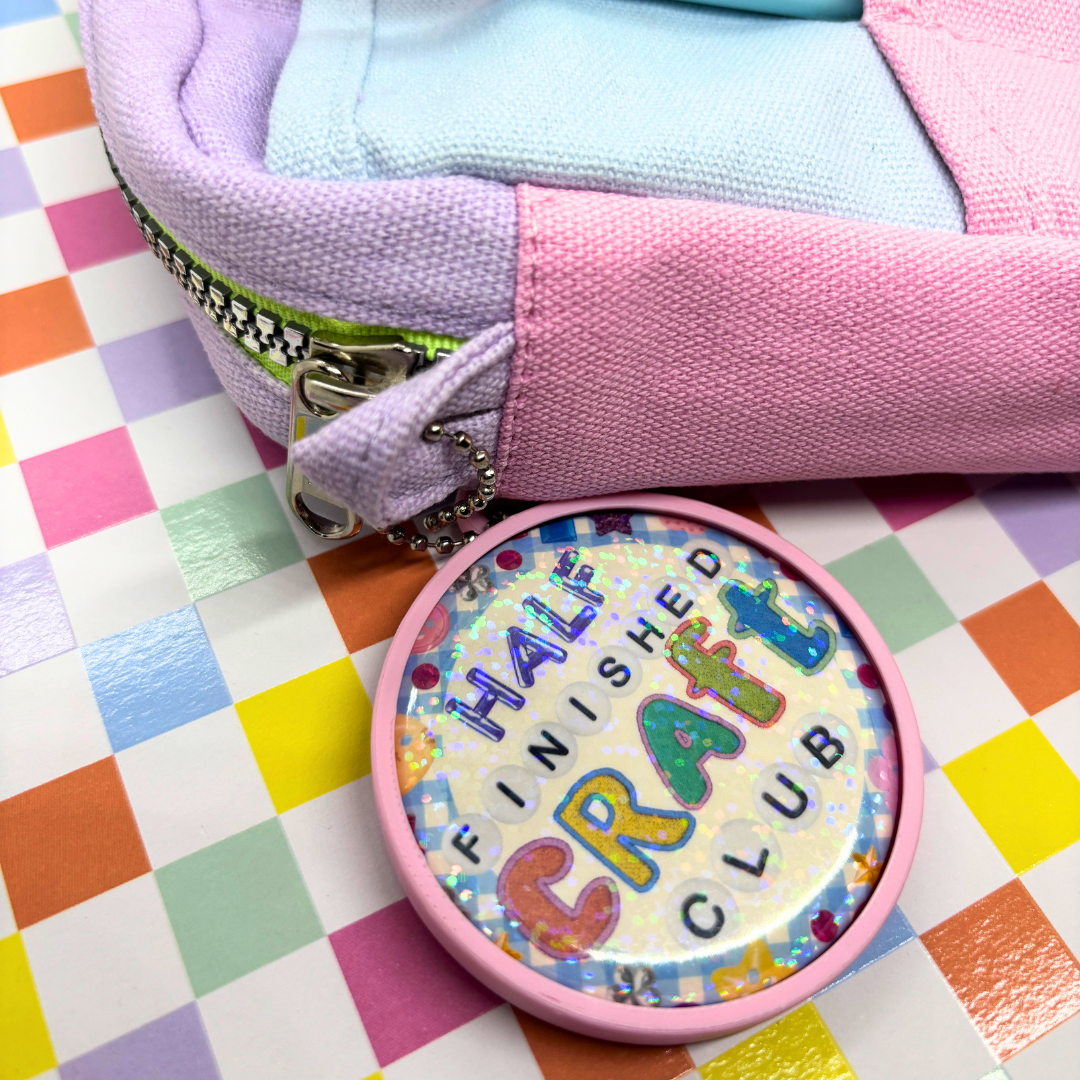 Half Finished Craft Club | Large| Pin Back Button + Button Keeper Bag Charm