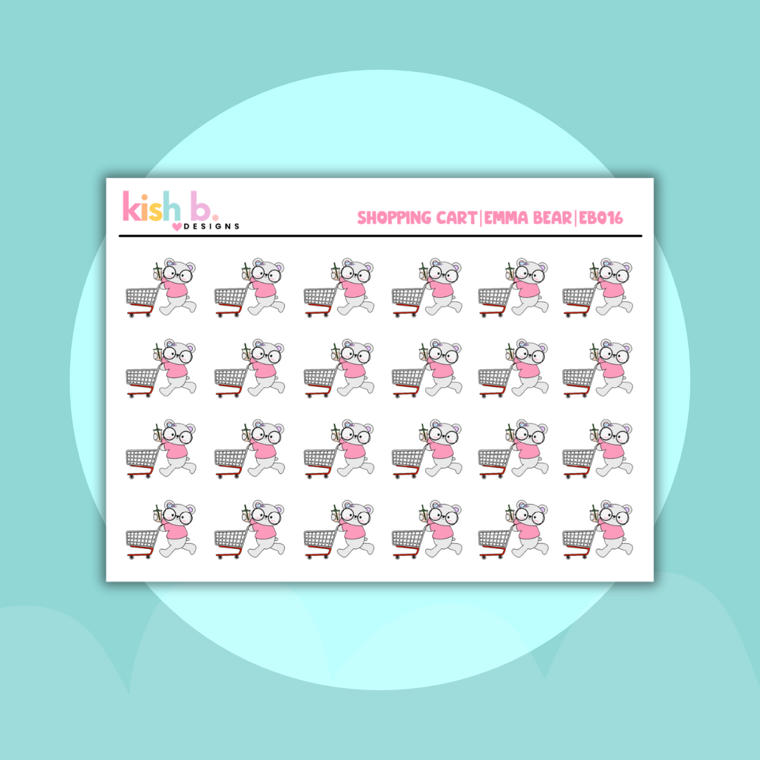 Shopping Cart |Emma Bear| Character | Stickers