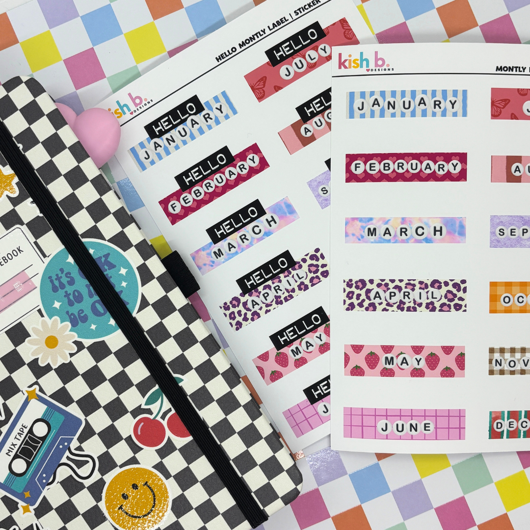 Hello Monthly |Journal| Sticker Sheet