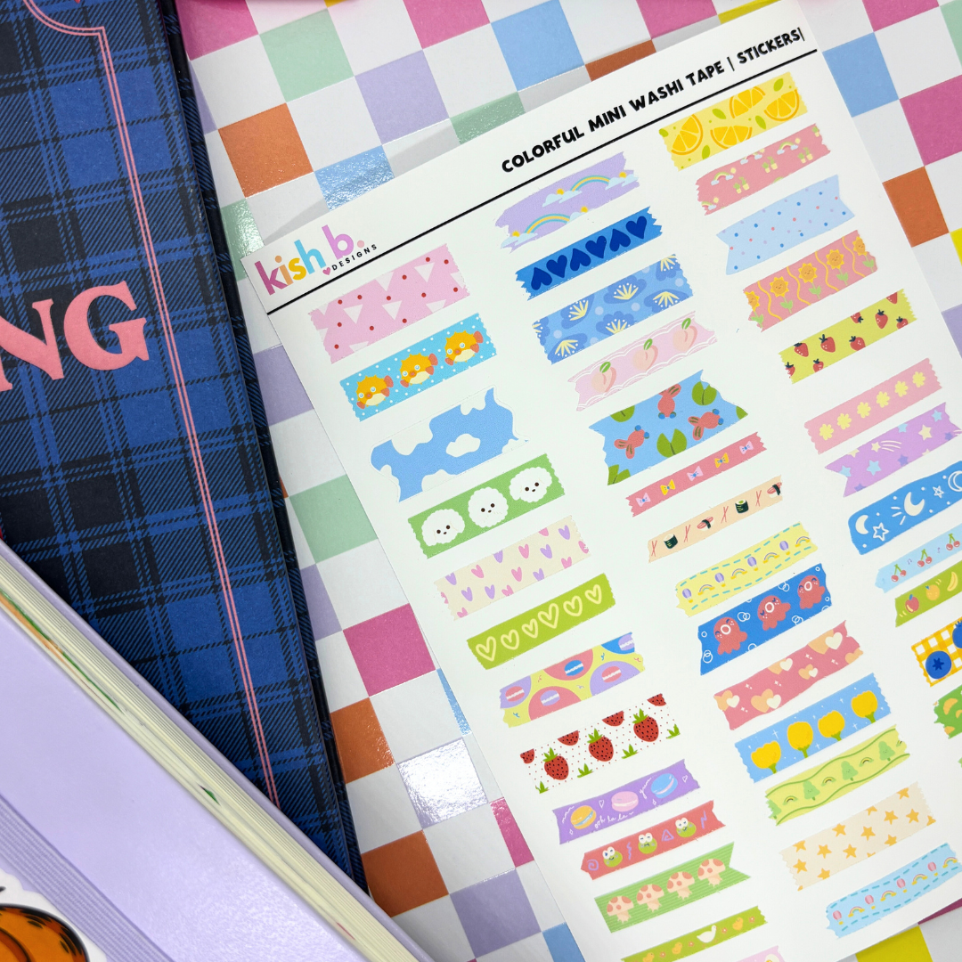 Cute Mini Wash Tape| Stickers| Journal| Sticker Sheet