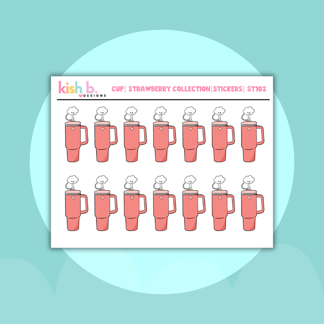 Cup| Strawberry Summer | Decorative | Stickers
