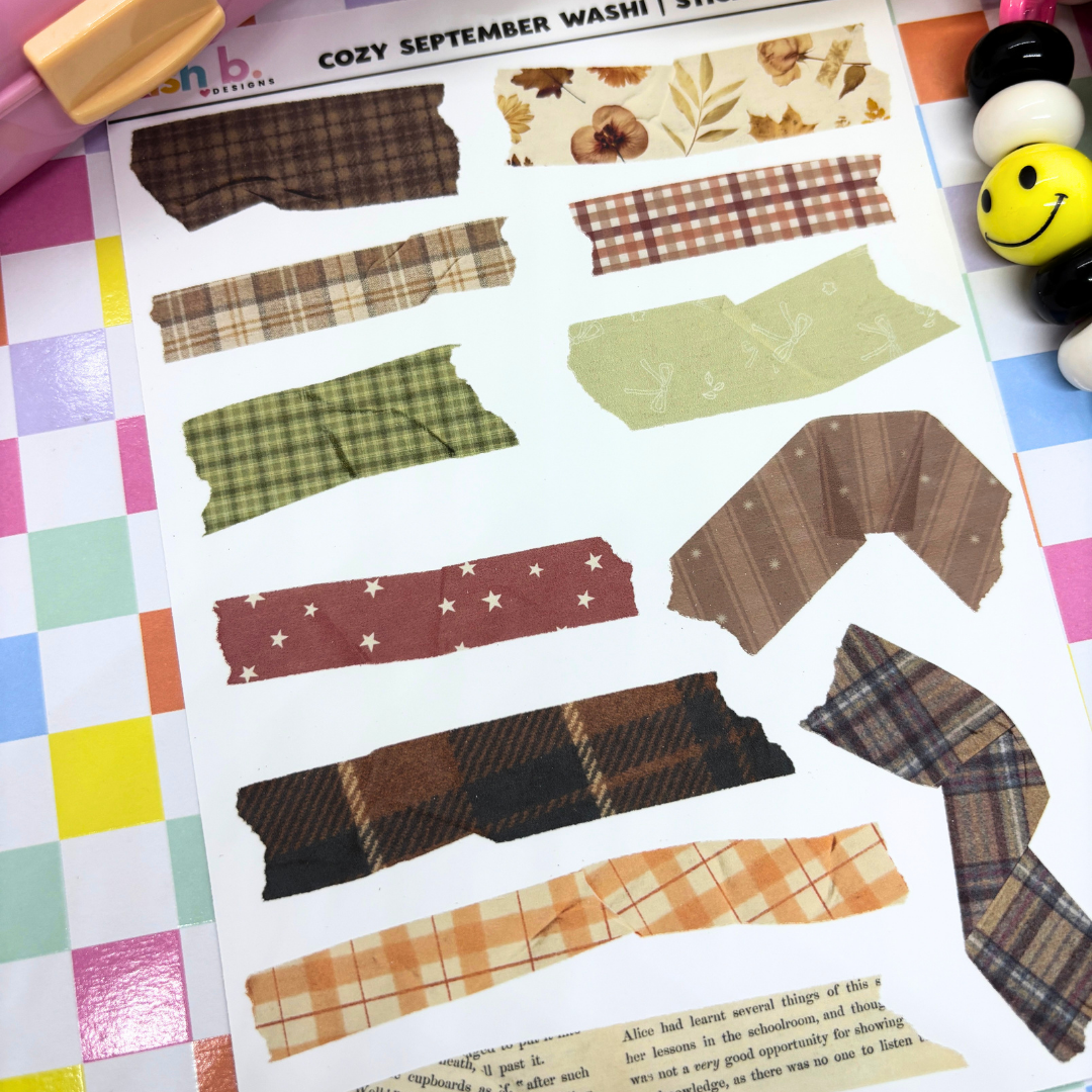 Cozy September Washi |Journal| Sticker Sheet