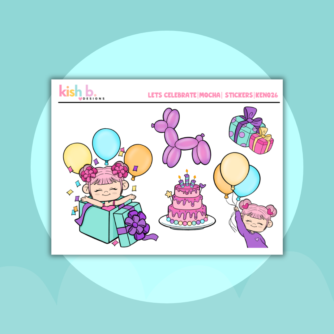Let's Celebrate| Kenny Character| Decorative Stickers