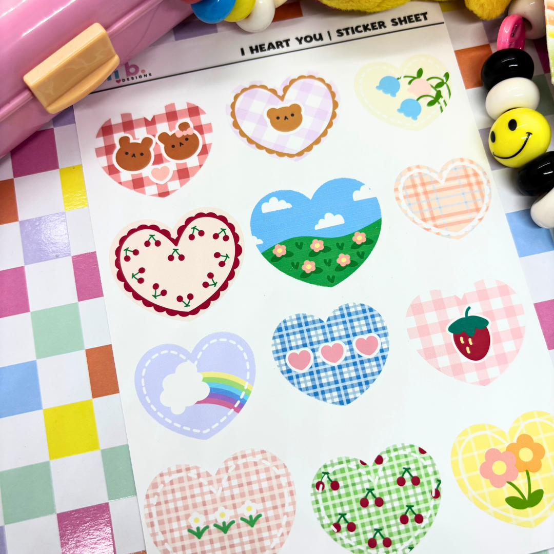 I Heart You |Journal| Sticker Sheet