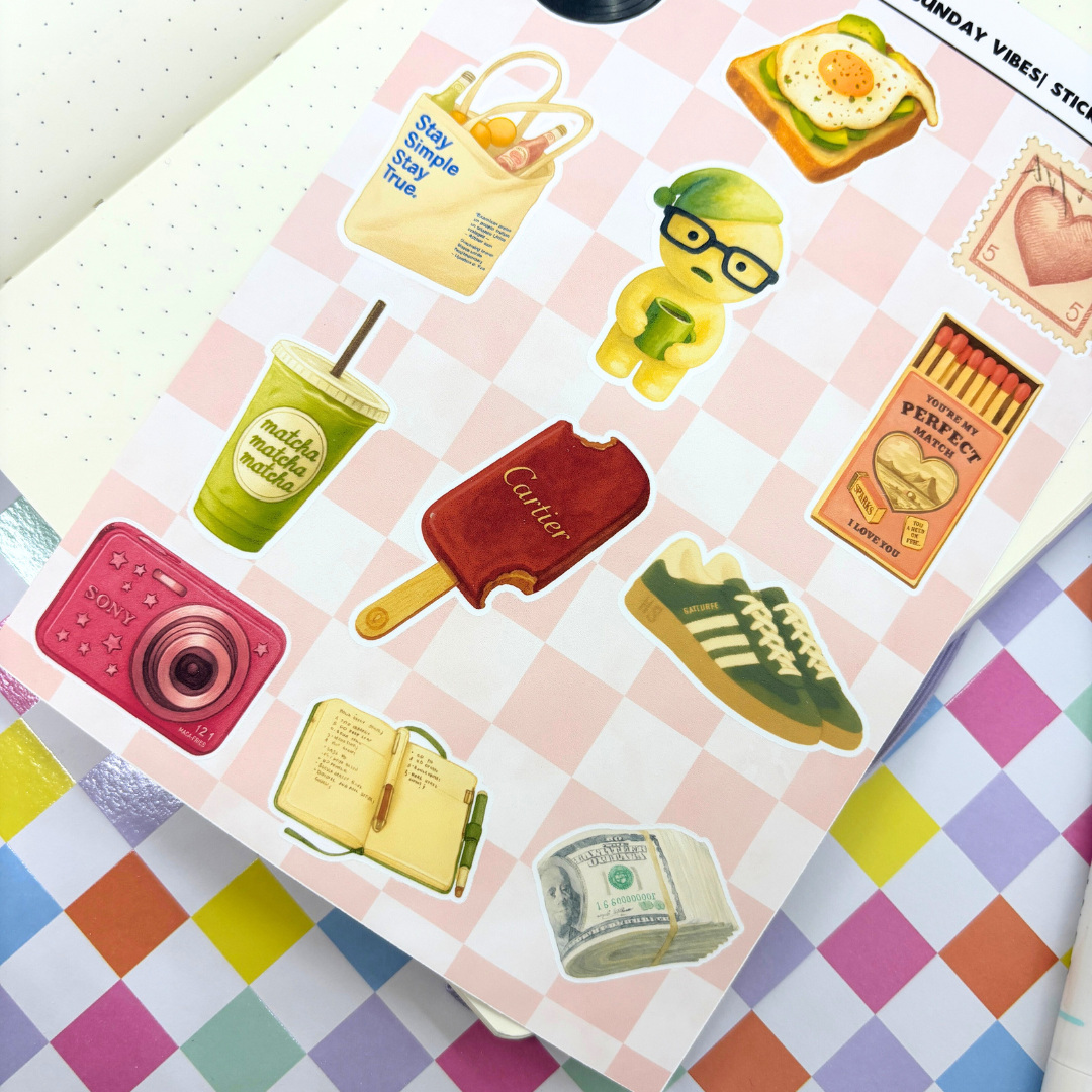 Sunday Vibes |Journal| Sticker Sheet