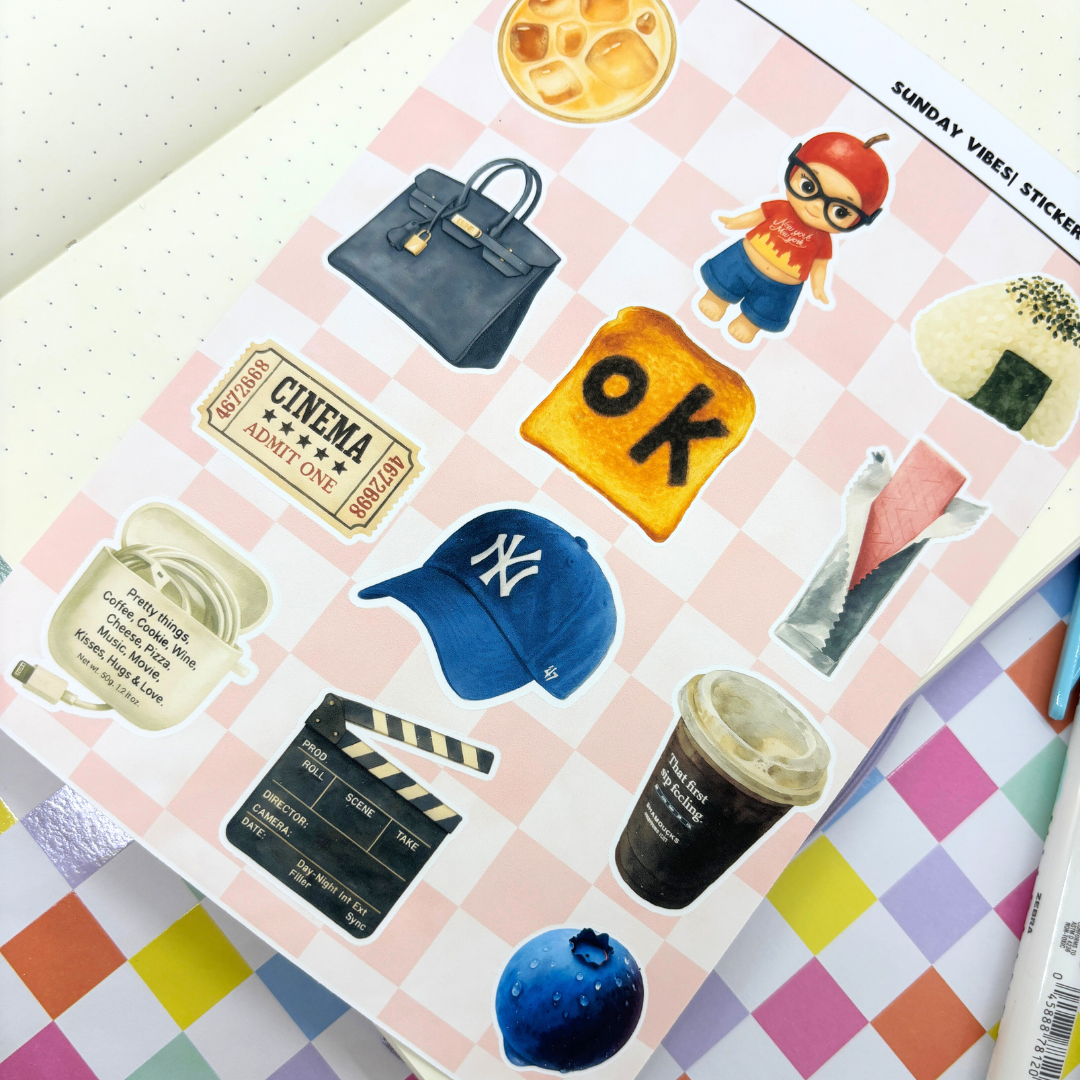 Sunday Vibes |Journal| Sticker Sheet