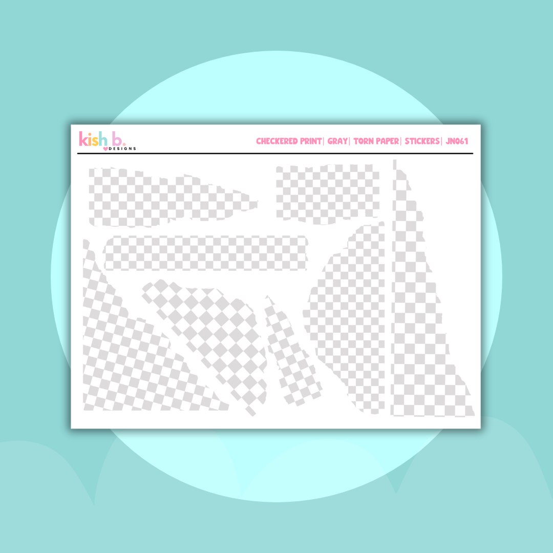 Checkered Print | Torn Paper| Stickers