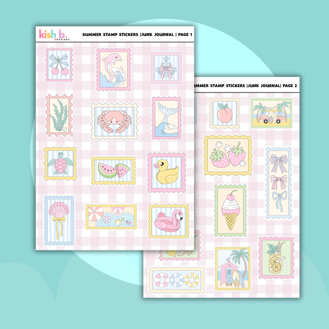 Summer Stamp |Journal| Sticker Sheet
