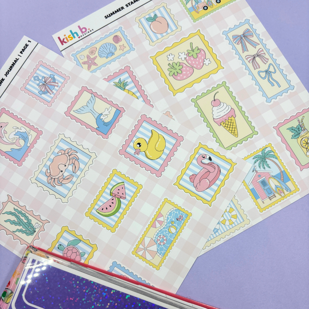 Summer Stamp |Journal| Sticker Sheet