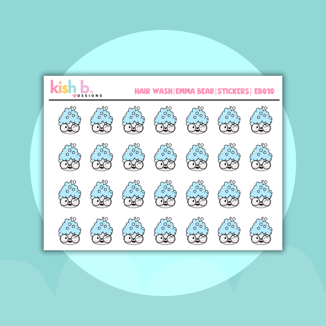 Hair Wash| Emma Bear| Character| Stickers