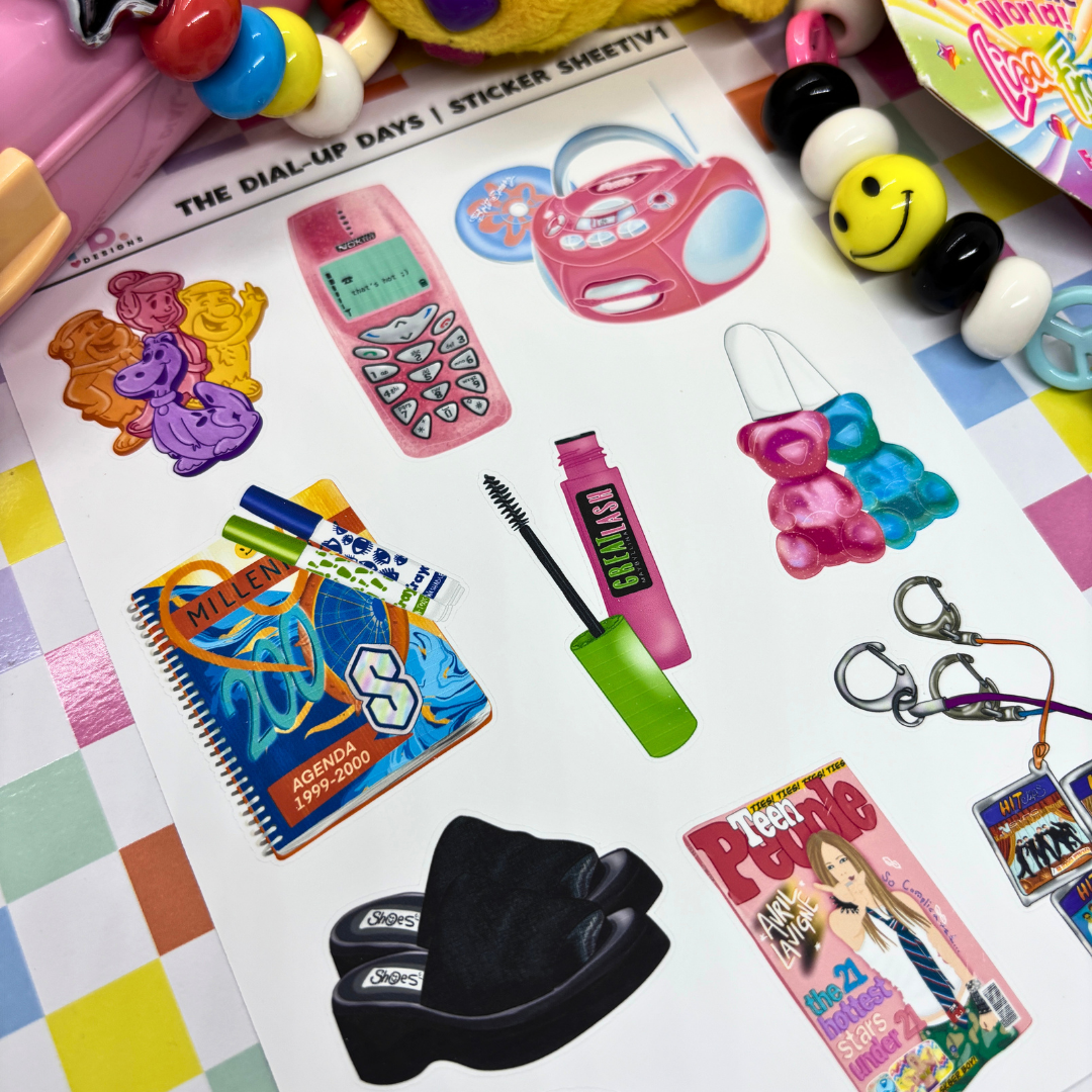 The Dial-Up Days|Journal| Sticker Sheet