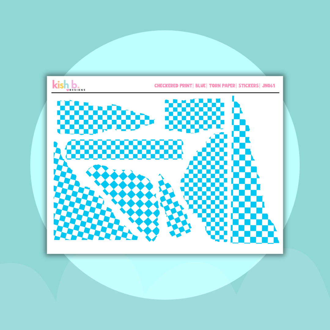Checkered Print | Torn Paper| Stickers