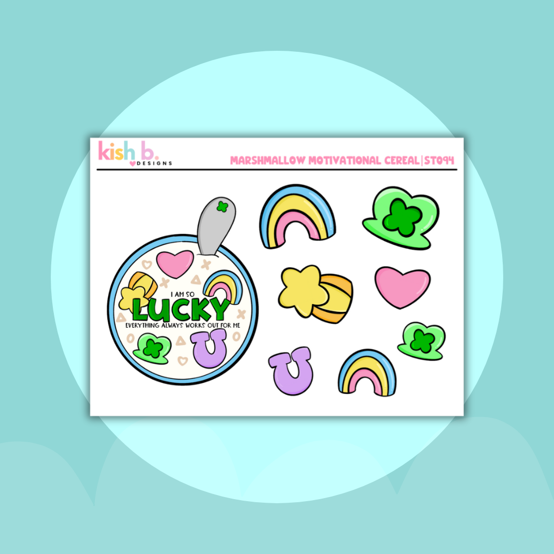 Marshmallow Motivational Cereal | Decorative | Stickers