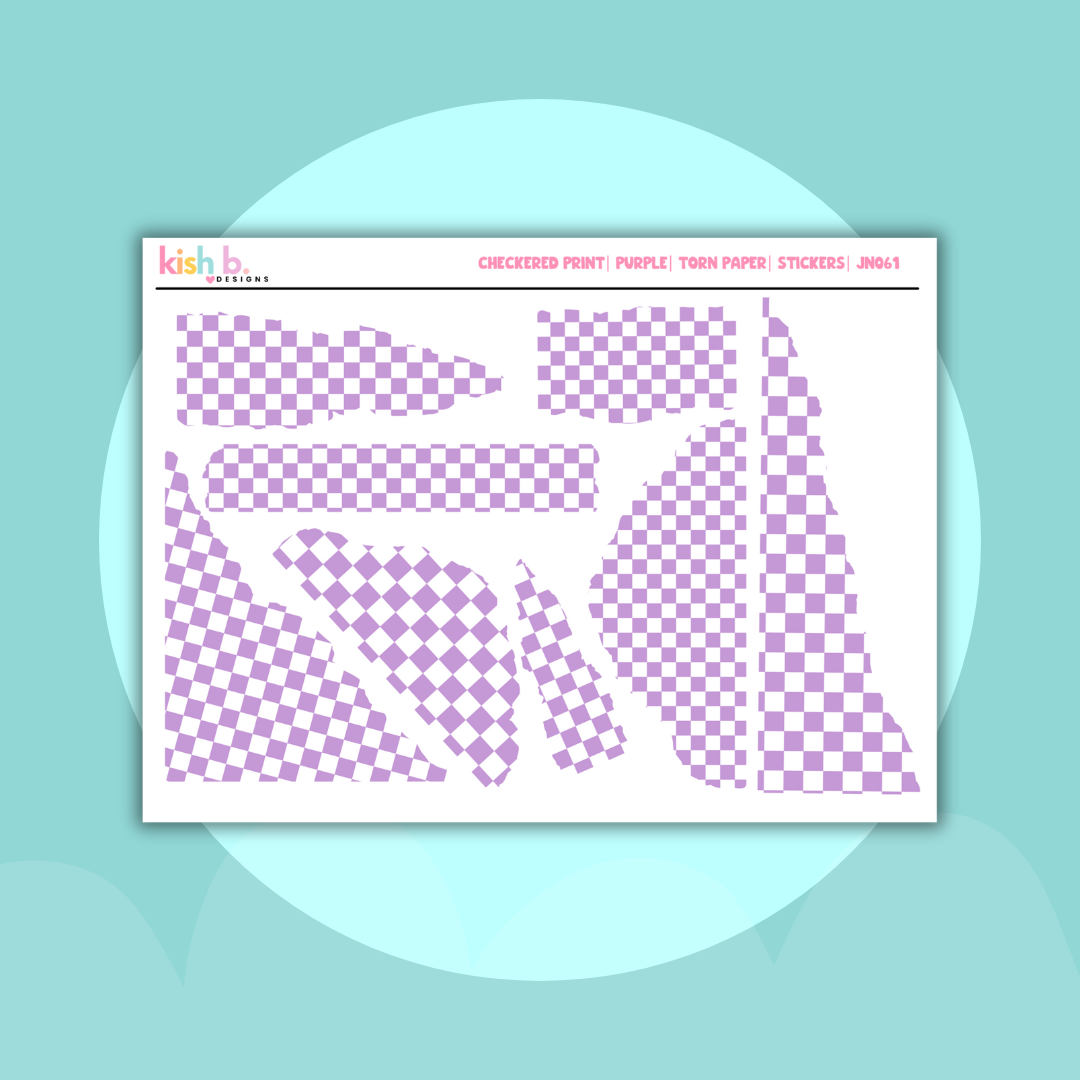 Checkered Print | Torn Paper| Stickers