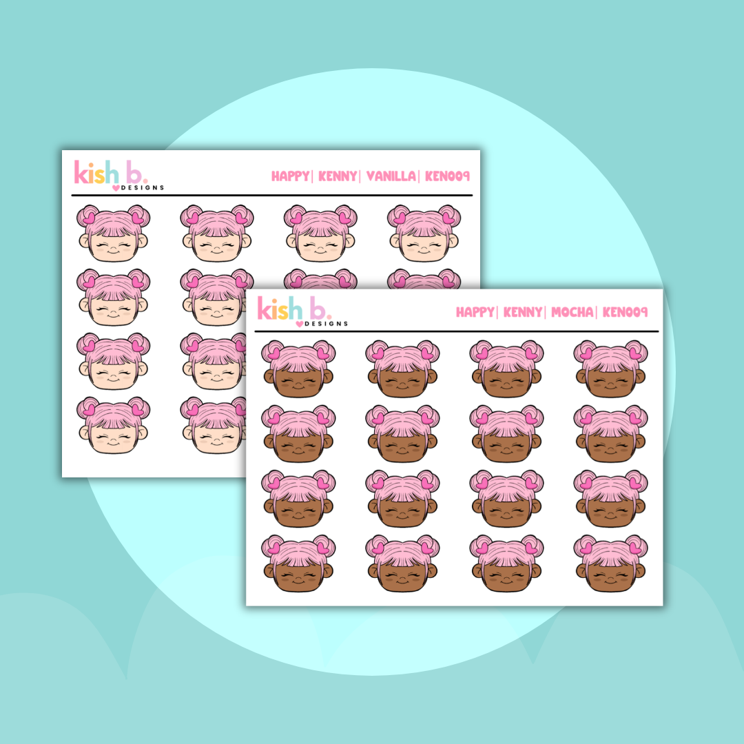 Happy| Kenny| Emoti | Character Doodles | Sticker Sheet