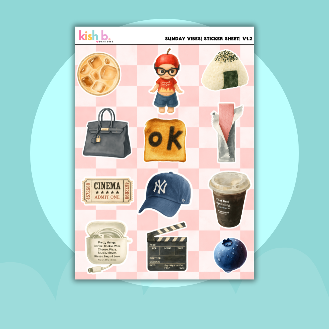 Sunday Vibes |Journal| Sticker Sheet