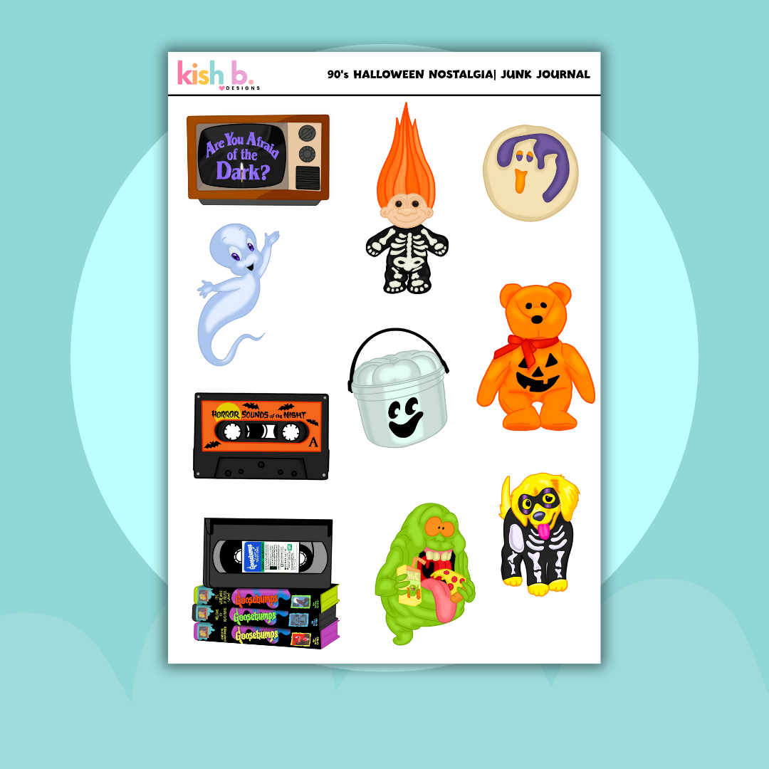 90's Halloween Nostalgia |Journal| Sticker Sheet