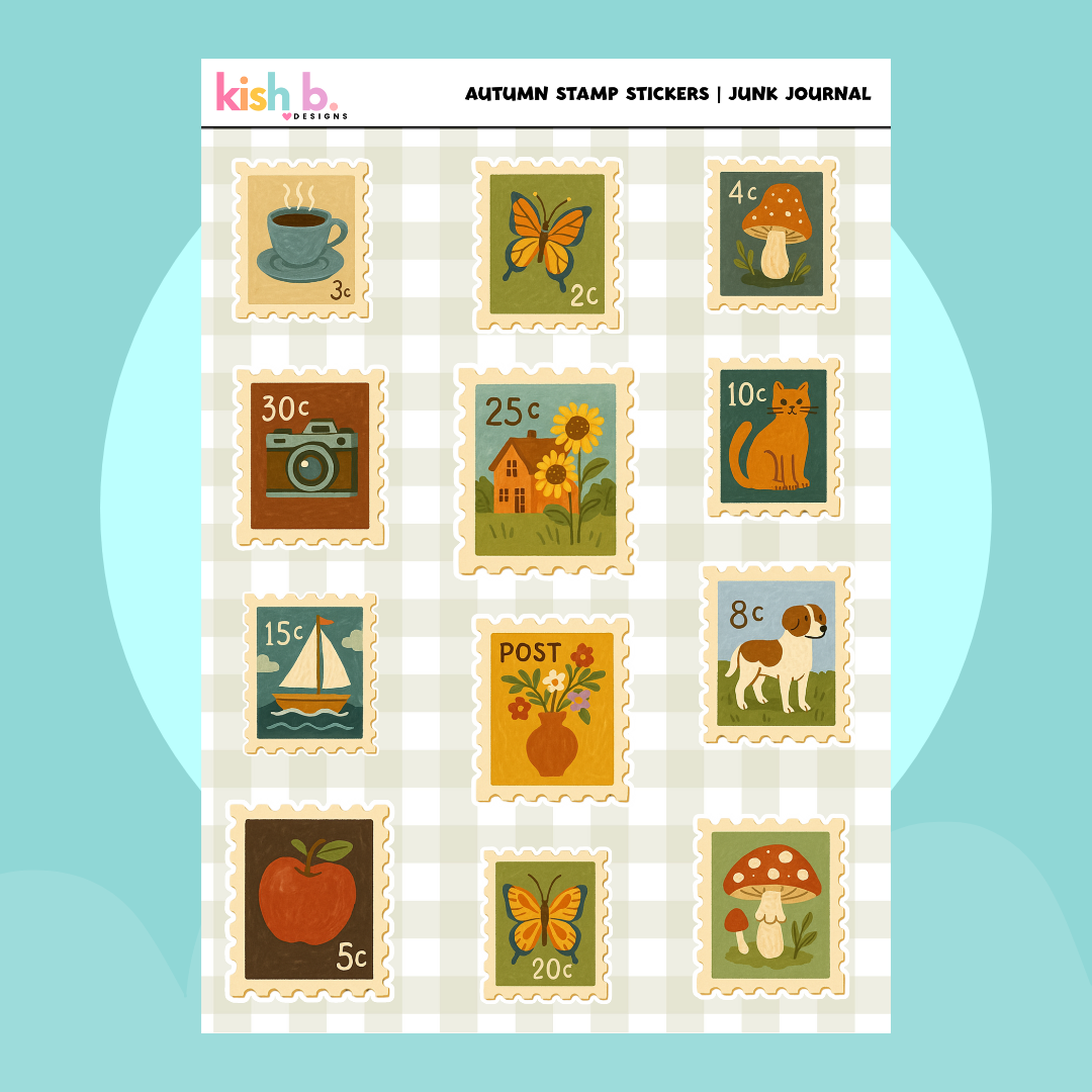 Autumn Stamp |Journal| Sticker Sheet