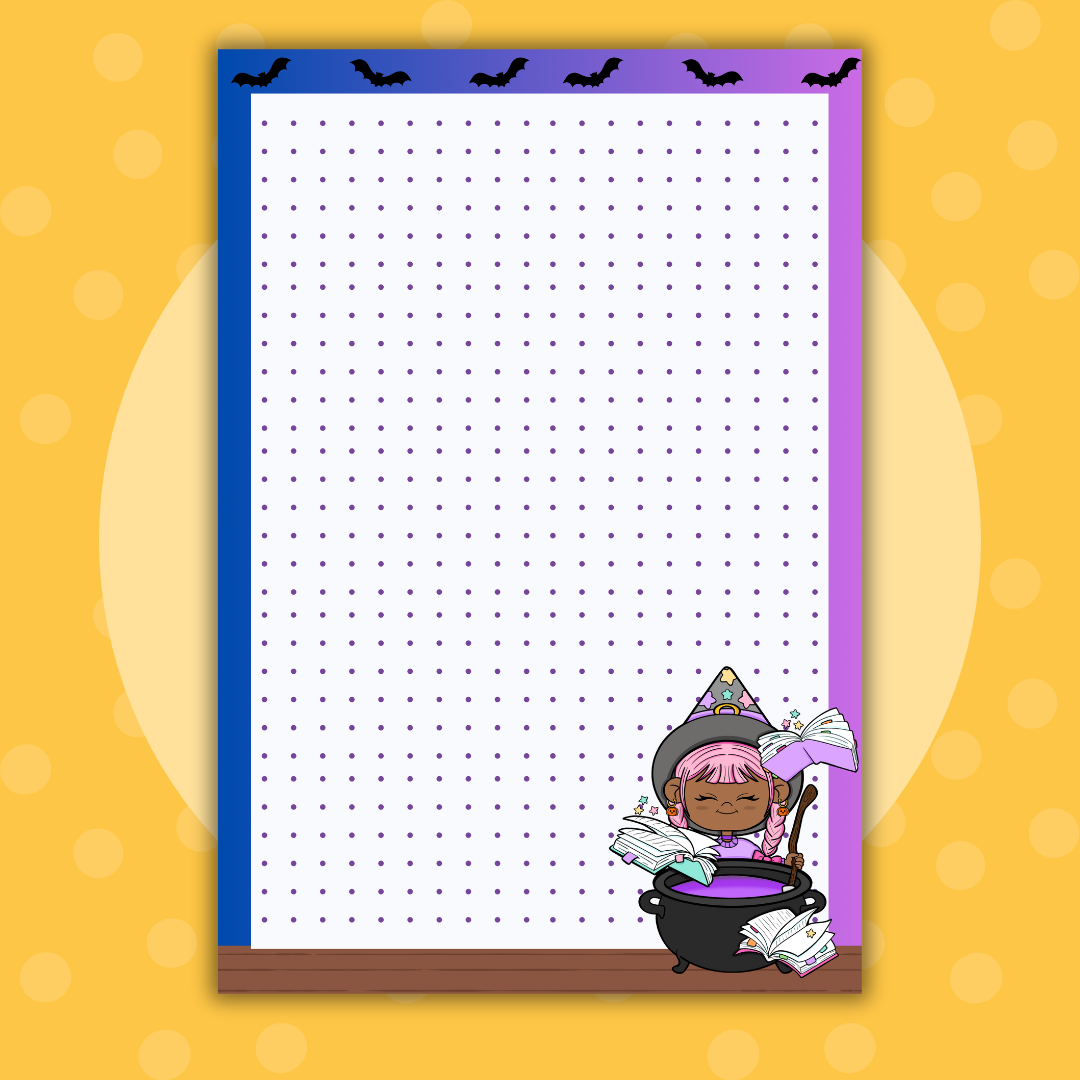 Witchy Vibes Magical Spells |Dot Grid | A5| Full Page Sticker