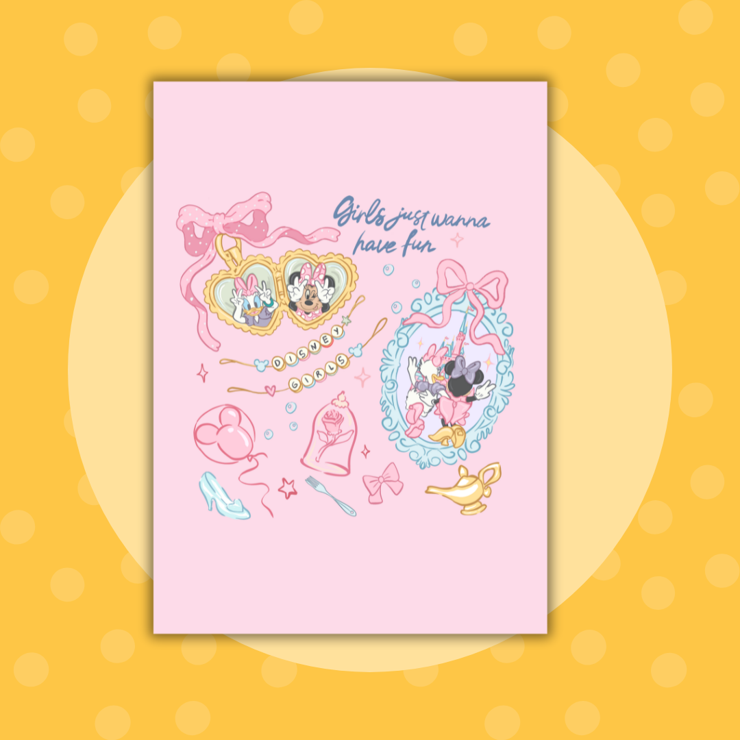 Girls Just Want To Have Fun | A5| Full Page Sticker