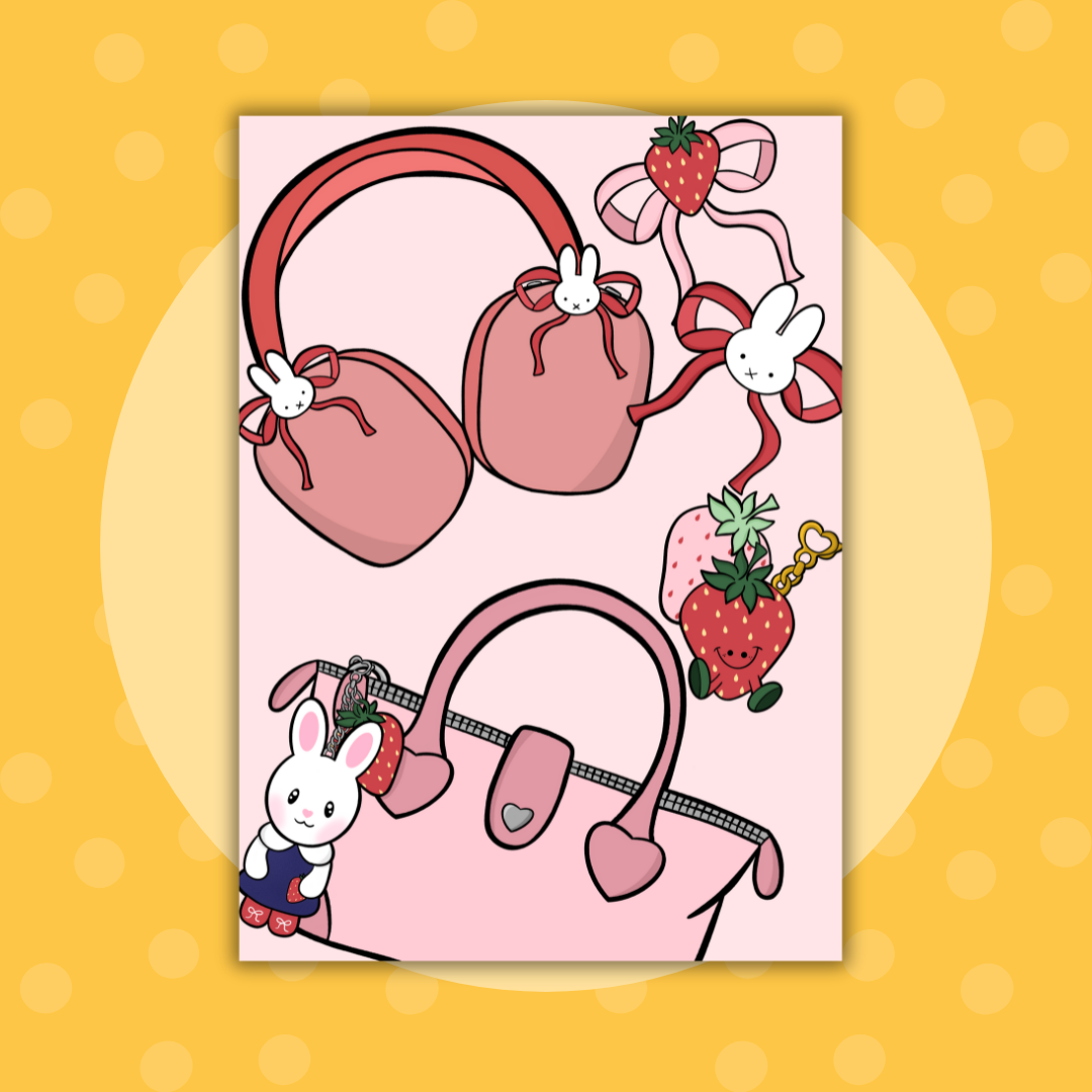 Strawberry Trinkets | A5| Full Page Sticker