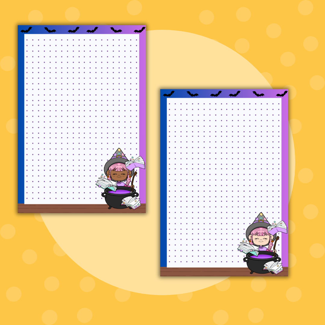 Witchy Vibes Magical Spells |Dot Grid | A5| Full Page Sticker