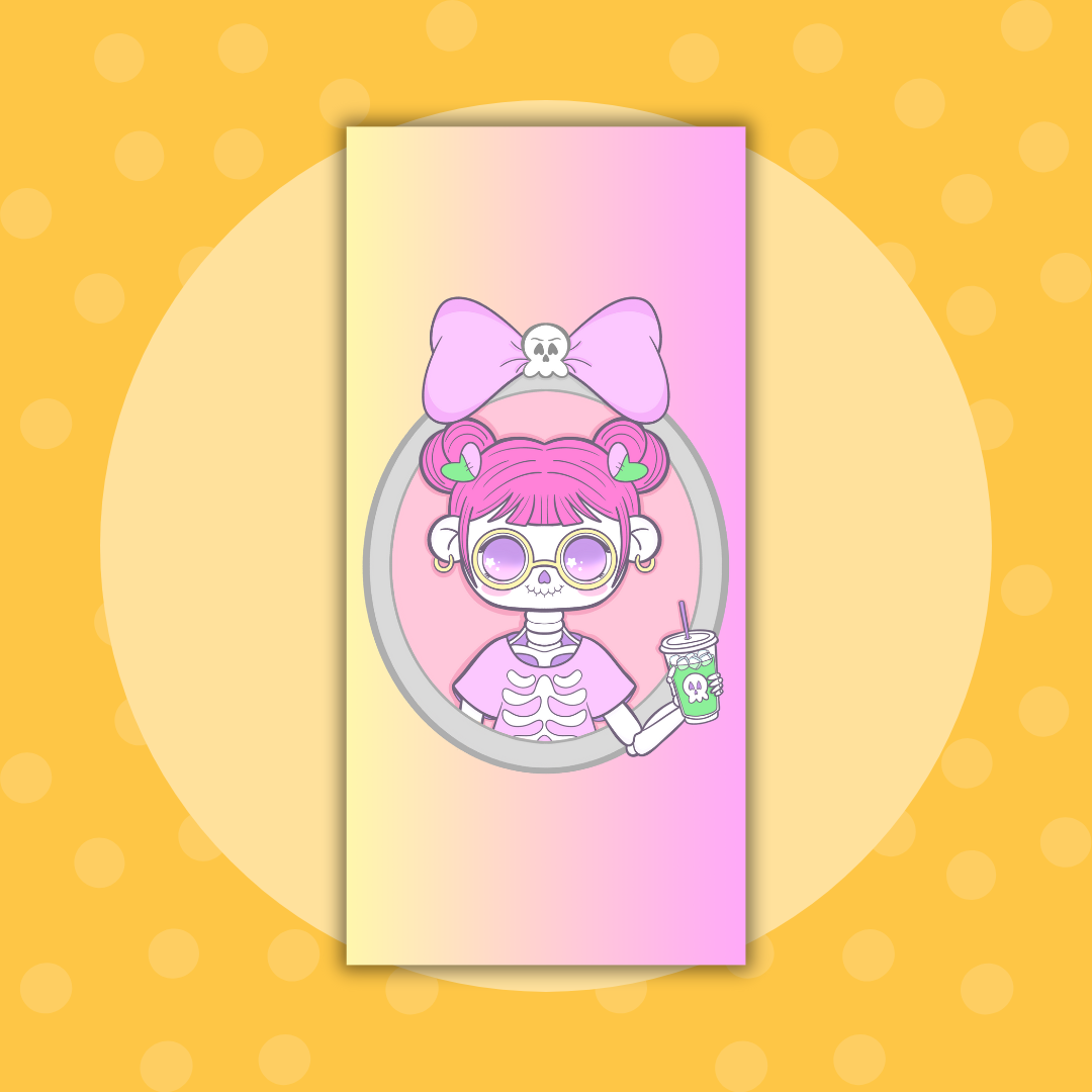 Death Before Iced Coffee Skull Girl | Weeks| Full Page Sticker