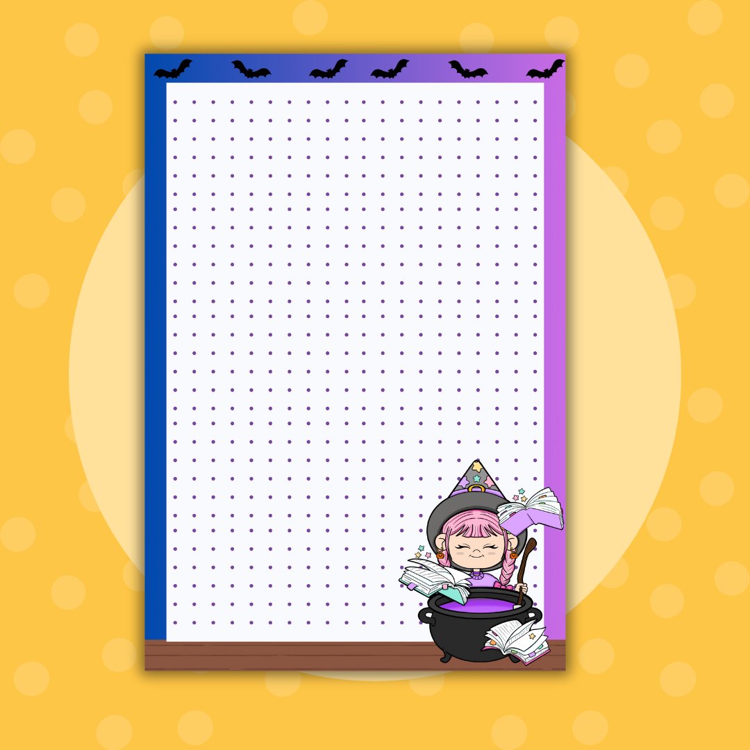 Witchy Vibes Magical Spells |Dot Grid | A5| Full Page Sticker
