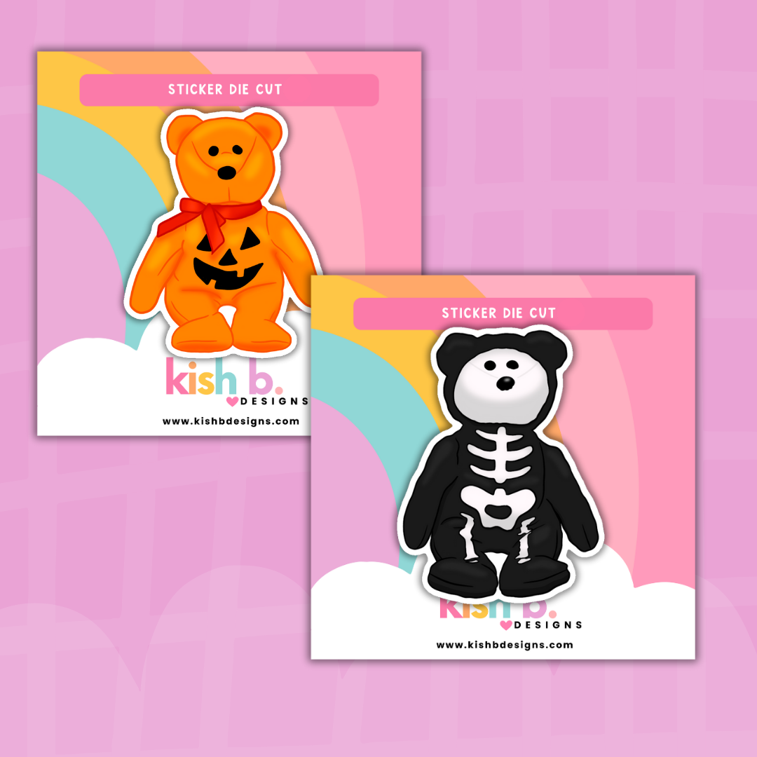 90's Halloween Plushies | Sticker Die Cut