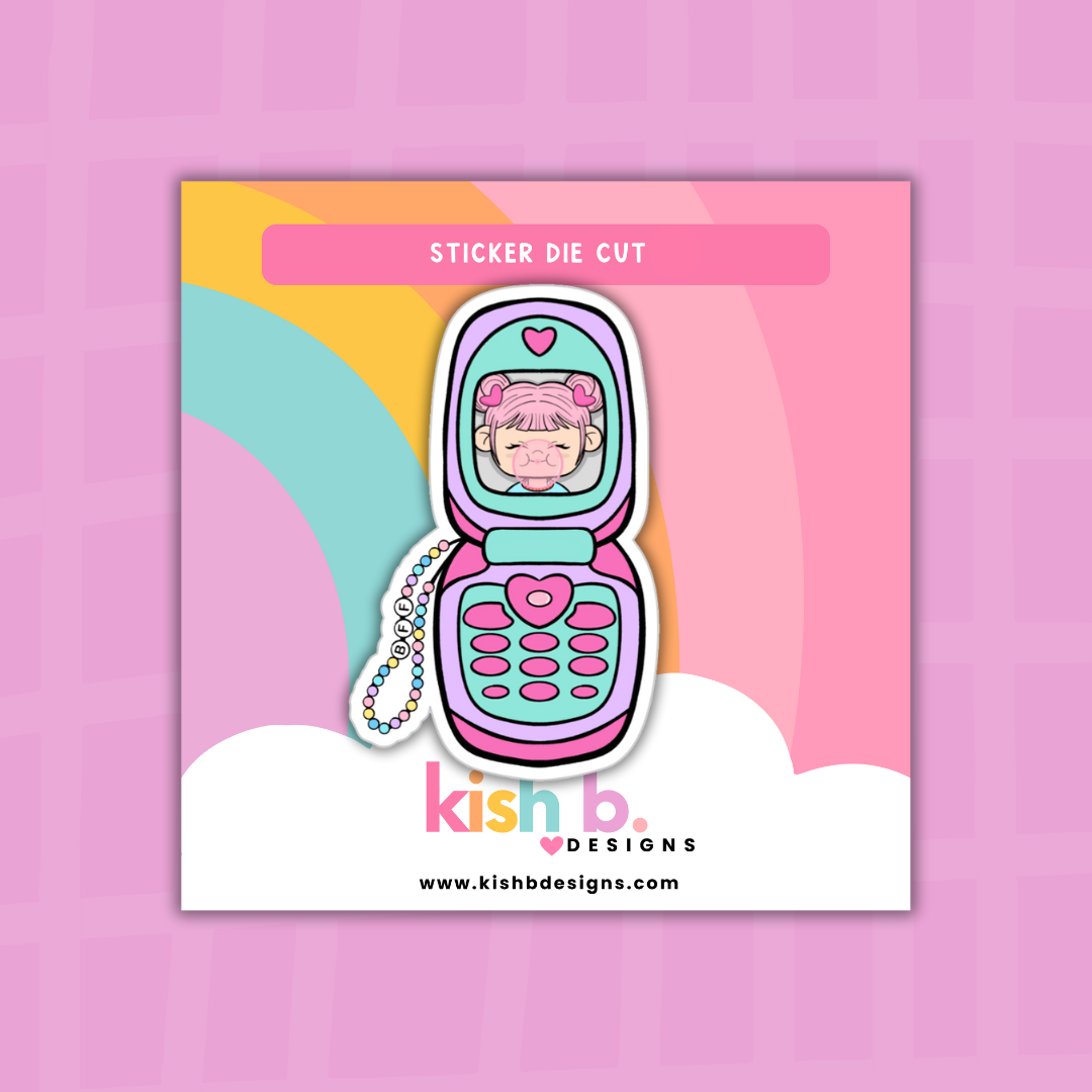 Flip Phone| Kenny| Character Doodles | Sticker Die Cut