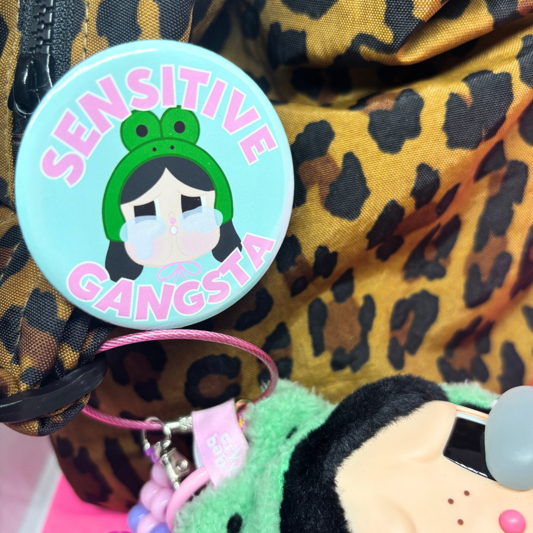 Sensitive Gangsta| Large| Pin Back Button