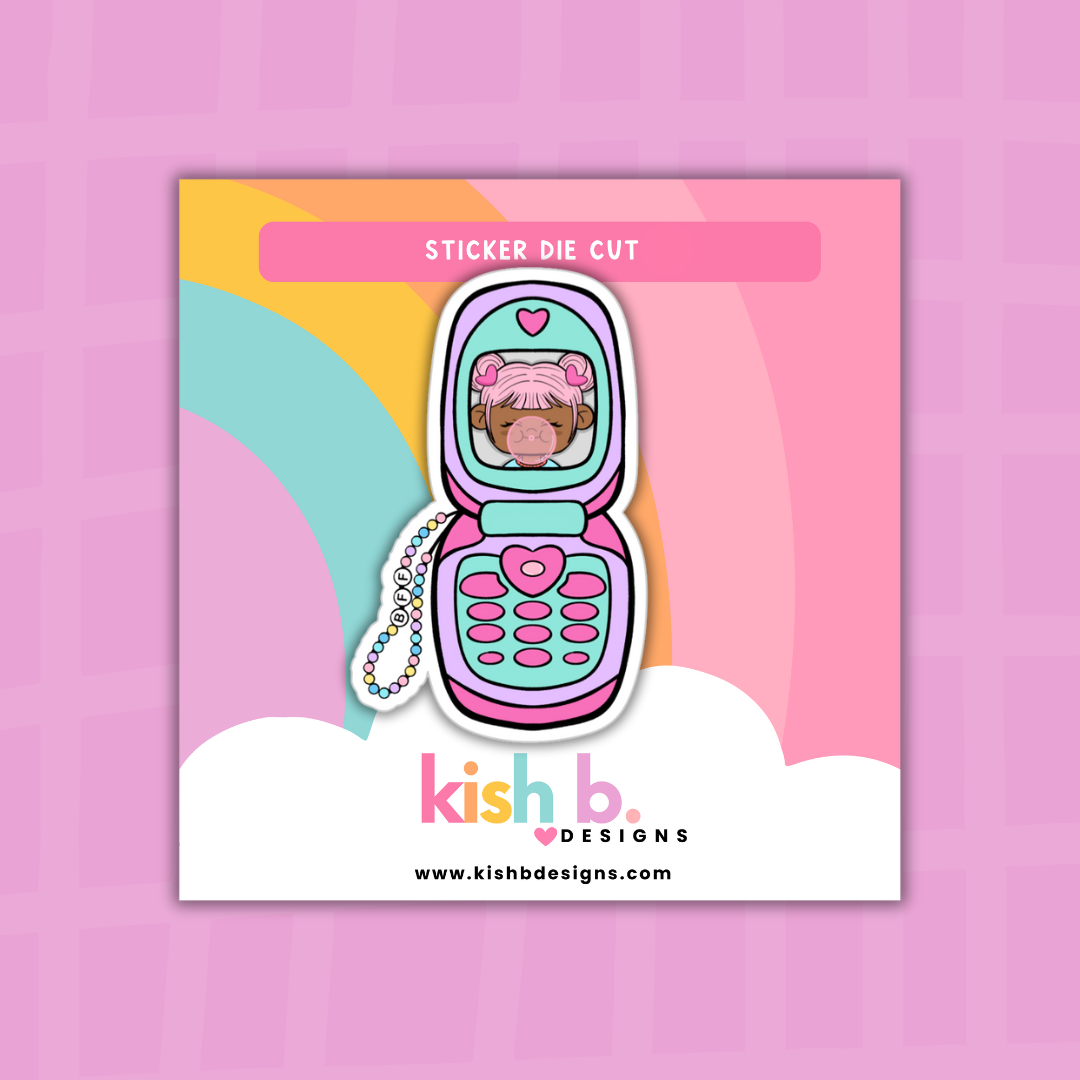 Flip Phone| Kenny| Character Doodles | Sticker Die Cut