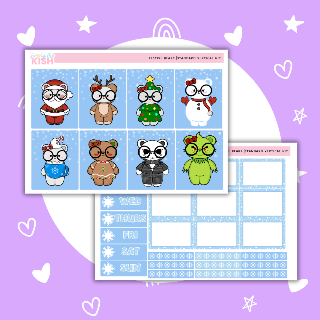 The Festive Bears | Standard Vertical | Sticker Kit