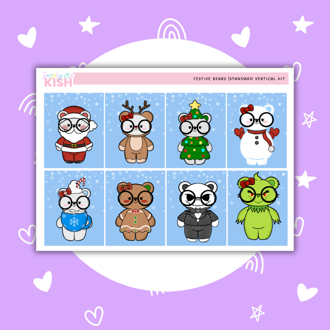 The Festive Bears | Standard Vertical | Sticker Kit
