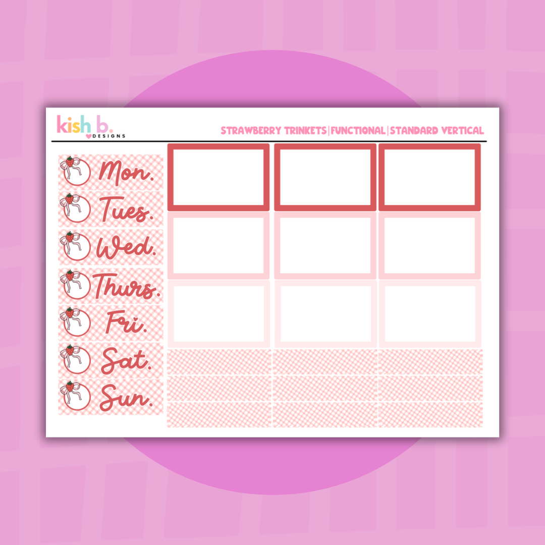 Strawberry Trinkets | Standard Vertical | Planner Kit