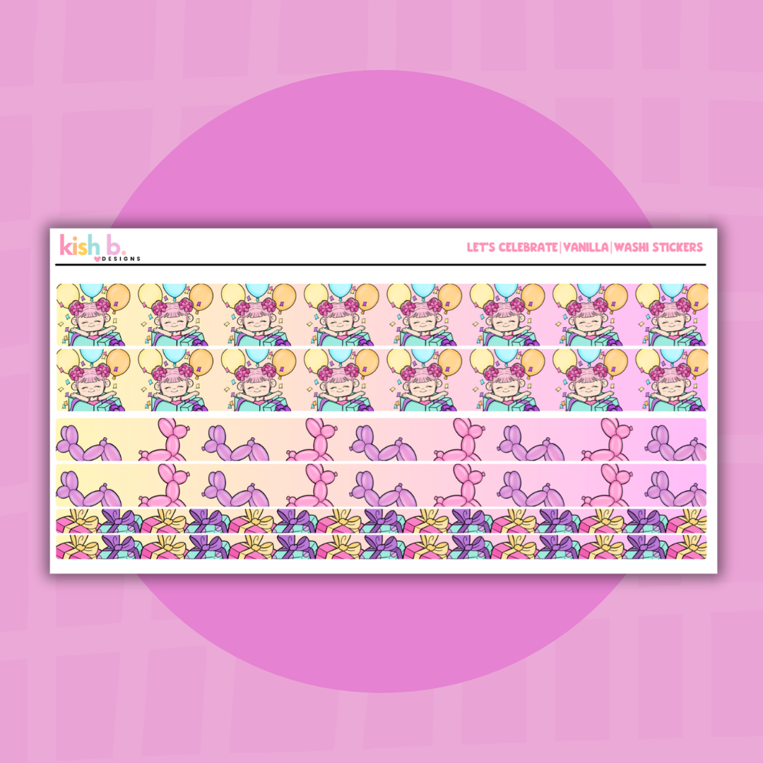 Let's Celebrate |Collection| Kenny| Character| Washi | Stickers