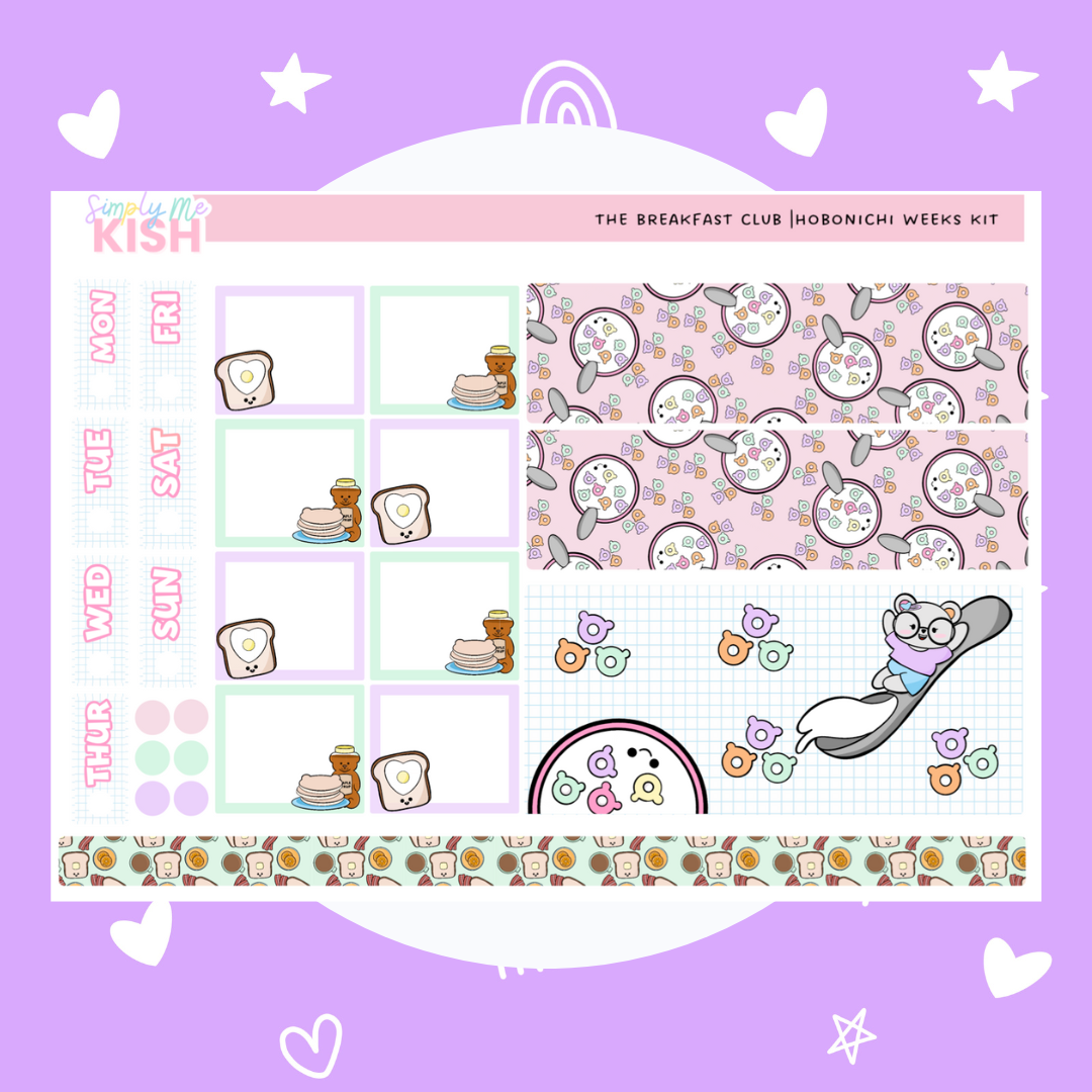 The Breakfast Club | Hobonichi Weeks | Sticker Kit