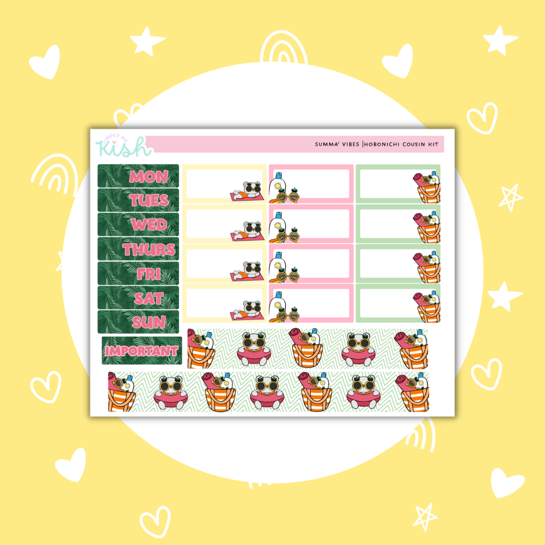 Summa' Vibes | Cousin| Sticker Kit