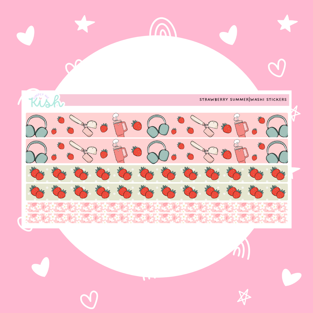 Strawberry Summer | Washi | Stickers