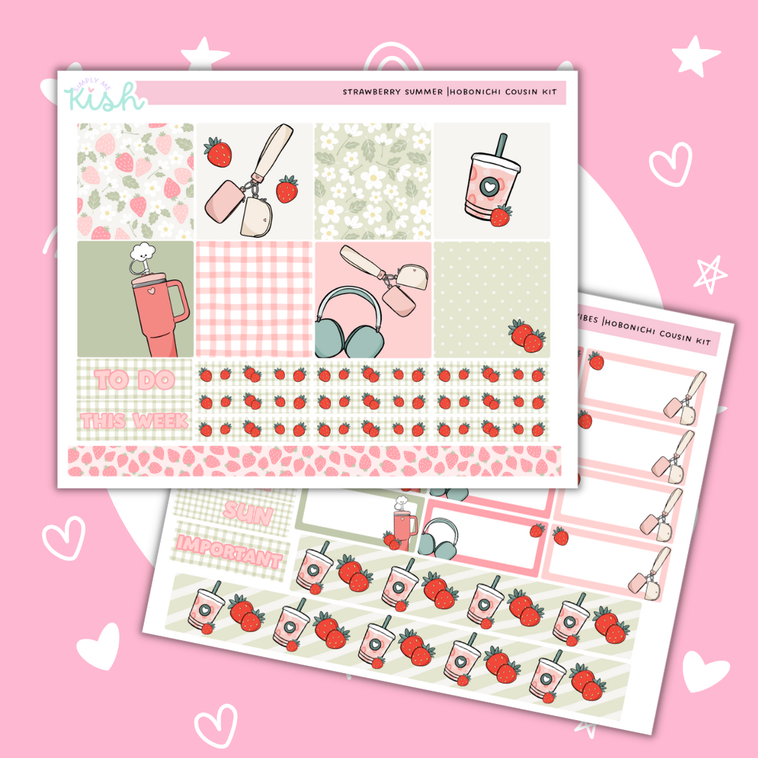 Strawberry Summer | Cousin| Sticker Kit