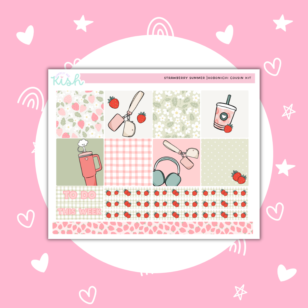 Strawberry Summer | Cousin| Sticker Kit