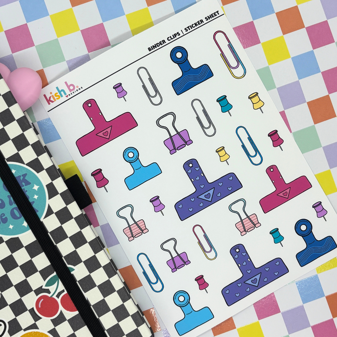 Binder Clips |Journal| Sticker Sheet