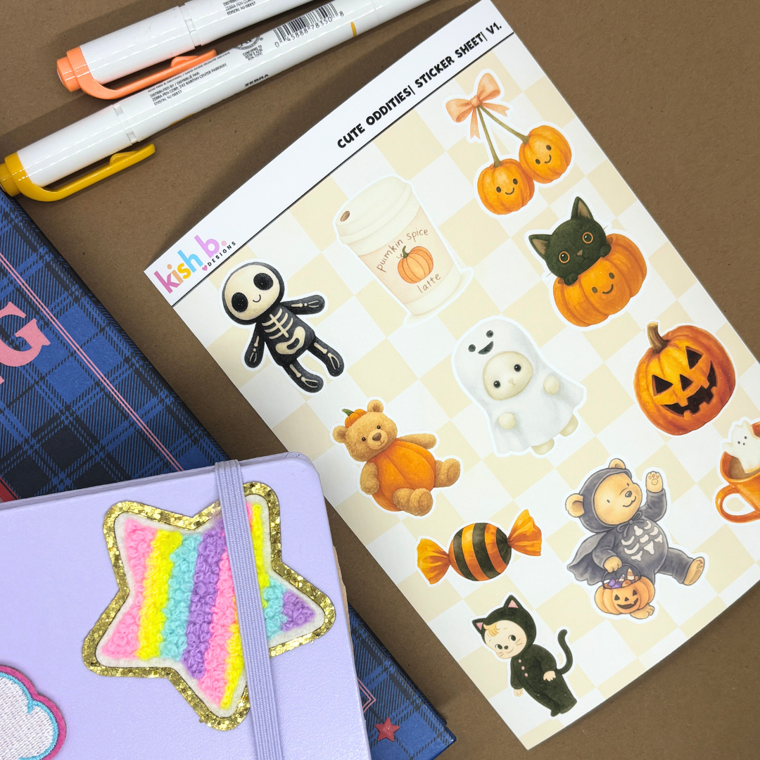 Cute Oddities |Journal| Sticker Sheet