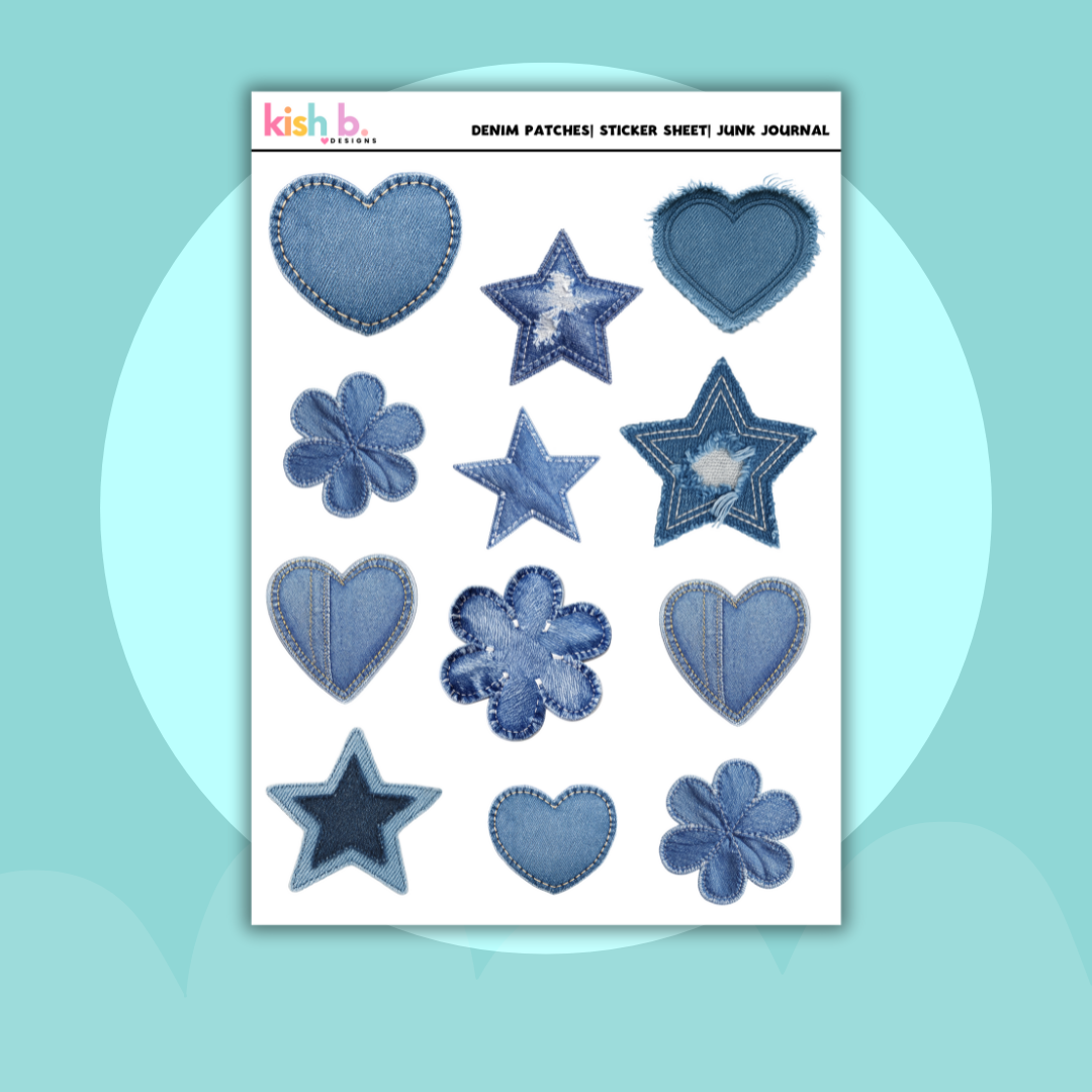 Denim Patches |Journal| Sticker Sheet