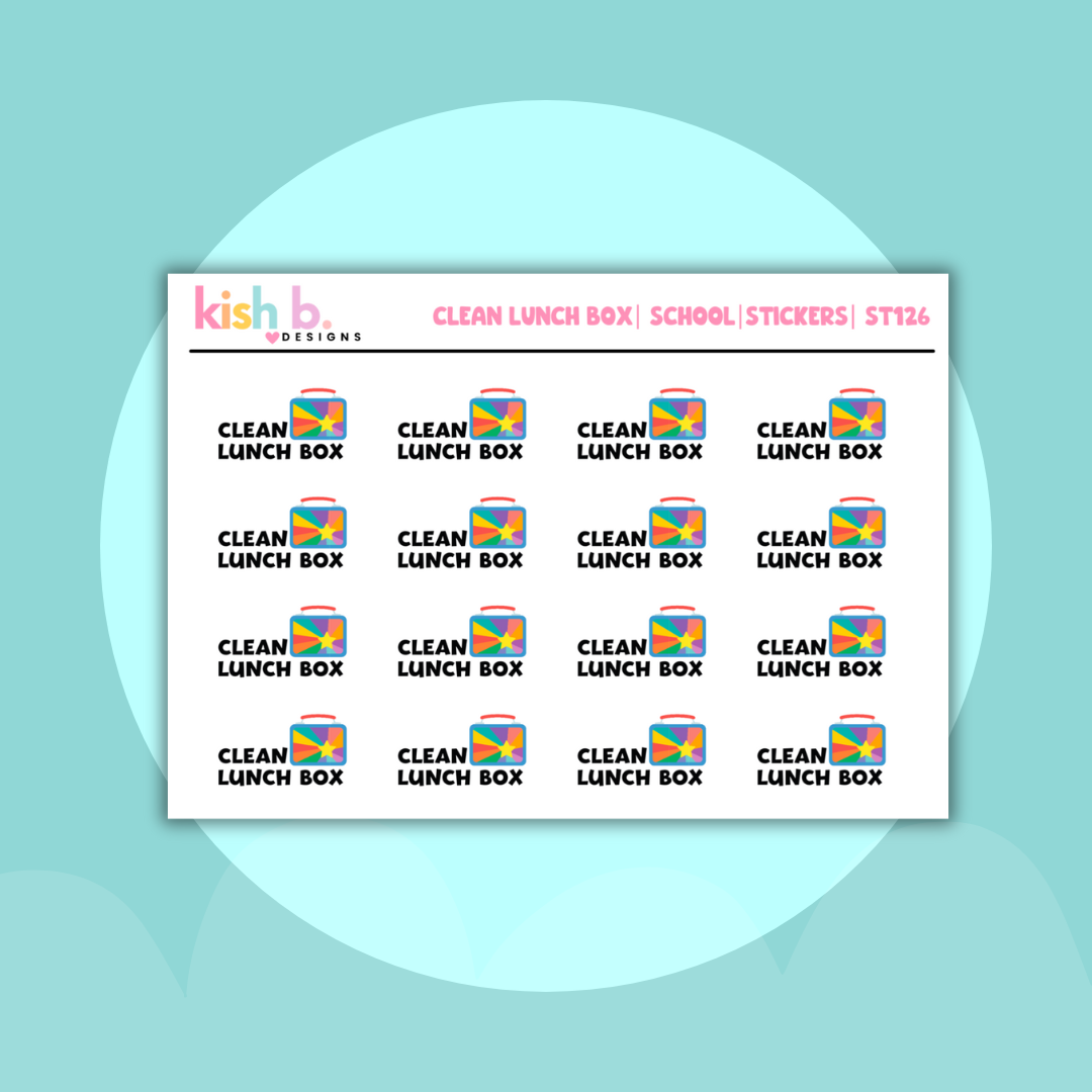 Clean Box Sticker Clean Lunch Box | School Stickers – Simply Me, Kish