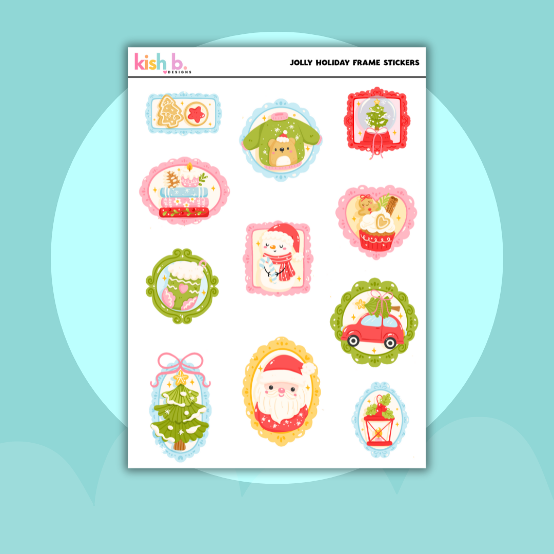Jolly Holiday Frame  |Journal| Sticker Sheet