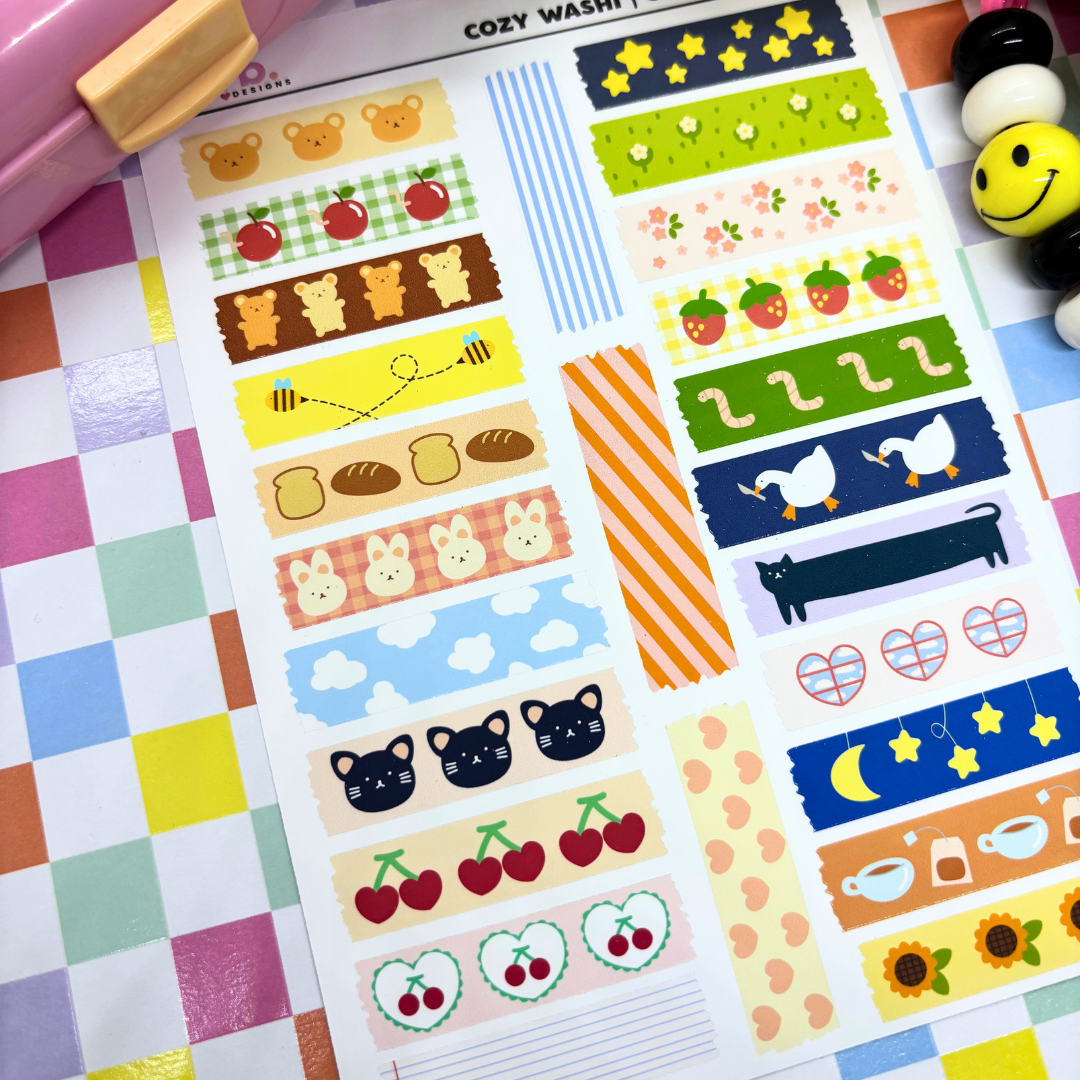Cozy Washi |Journal| Sticker Sheet
