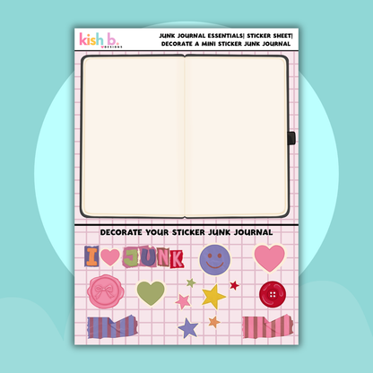 Junk Journal Essentials |Journal| Sticker Sheet(s)