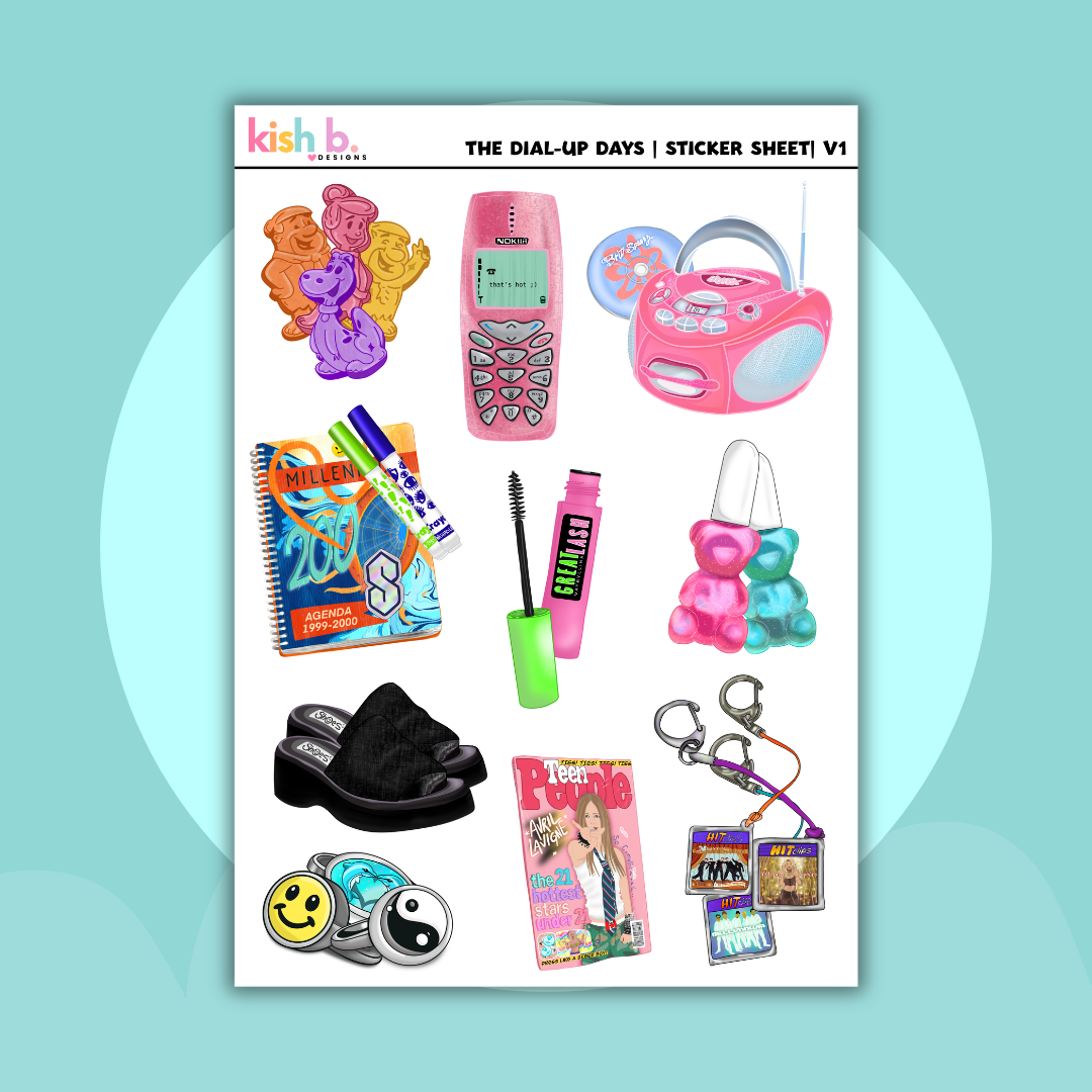 The Dial-Up Days|Journal| Sticker Sheet
